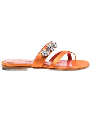 Manolo Blahnik Susa Crossover Straps Sandals - Orange