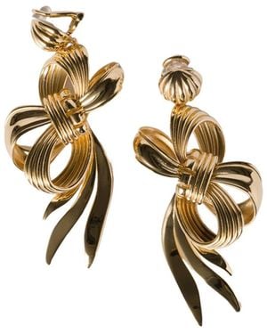 Miu Miu Bow Earrings - Metallic