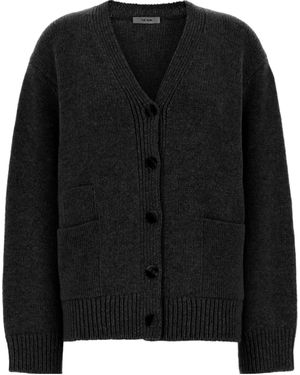 The Row V-Neck Long-Sleeved Cardigan - Black