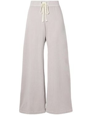 James Perse Cotton-Terry Wide-Leg Track Trousers - Grey