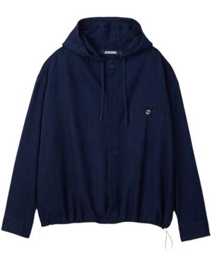 Jacquemus Long-Sleeved Hooded Top - Blue