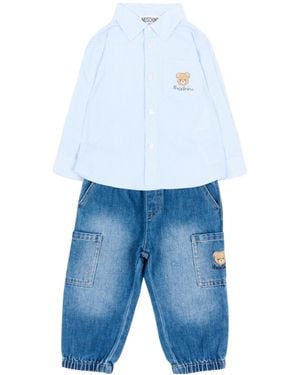 Moschino Long-Sleeve Shirt And Jeans 2-Piece Set - Blue