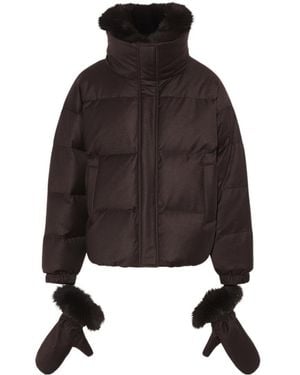 Yves Salomon Short Down Jacket - Brown