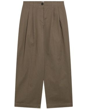 TOTEME Totême Pleated Straight-Leg Trousers - Green