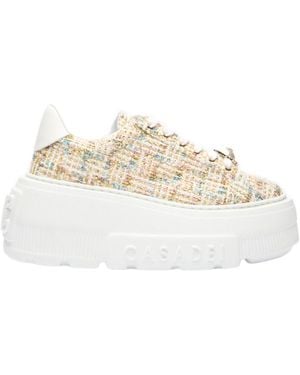 Casadei Nexus Bouclé Pearl Low-Top Trainers - White