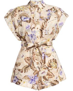 Zimmermann Floral Pattern Jumpsuit - Metallic