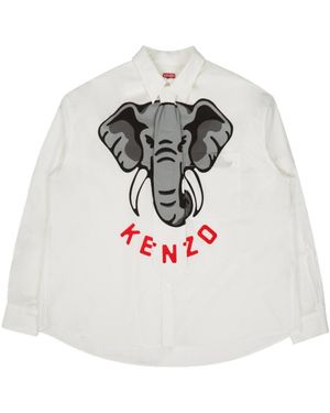 KENZO Elephant Printed T-Shirt - Grey