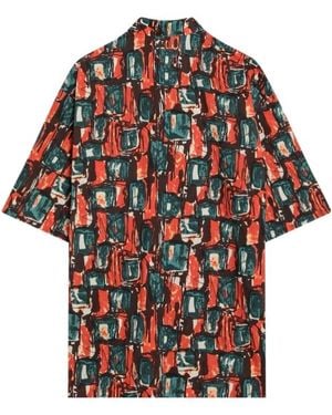 Prada Pattern-Printed Short-Sleeved Shirt - Red