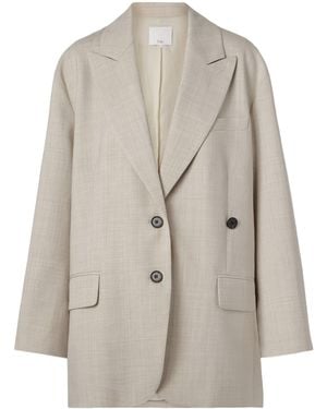 Tibi Liam Woven Blazer - Natural