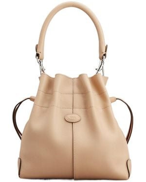 Tod's Di Bag Drawstring Bucket Bag - Natural