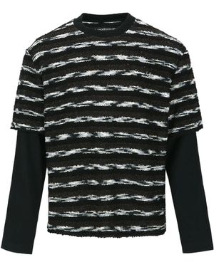 ANDERSSON BELL Striped Layered Sweater - Black