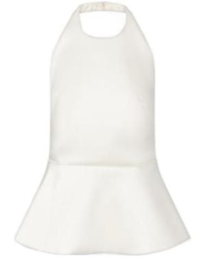Rohe Bridal Peplum Halterneck Top - White