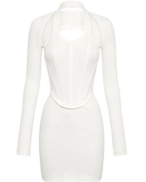mini yellow strapless dress The Sasha Butter Yellow Strapless Corset Mini Dress M