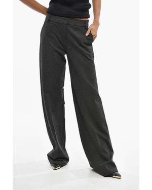 Ermanno Scervino Straight-Leg Pants With Embossed Logo - Black