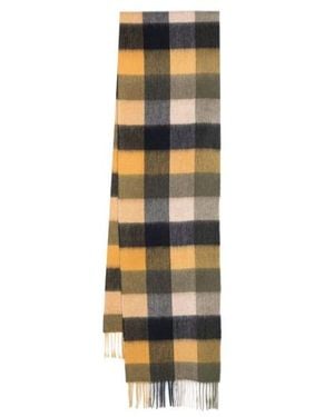Barbour Chequered Fringed Scarf - White
