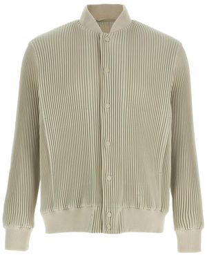 Homme Plissé Issey Miyake Homme Plissé Issey Miyake Button-Up Pleated Jacket - Green