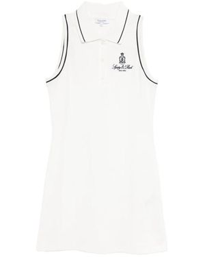 Sporty & Rich Vendome Pique Polo Dress - White