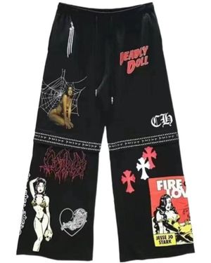 Chrome Hearts Drawstring Waist-Edge Joggers - Black