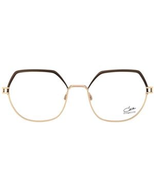 Cazal Perforated-Detailing Oval-Frame Glasses - Metallic