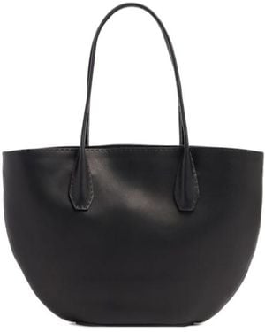 The Row Alger Saddle Leather Tote Bag - Black