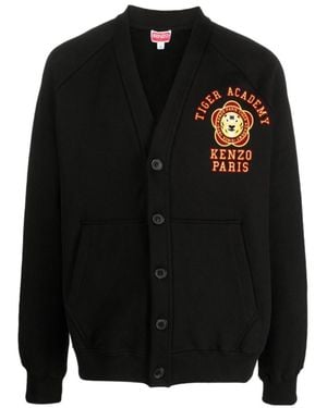 KENZO Logo-Embroidered Cotton Jacket - Black