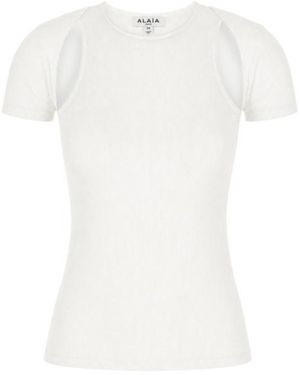 Alaïa Alaïa Layered Ribbed Jersey T-Shirt - White