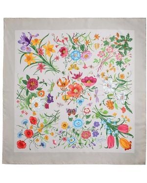 Gucci Printed Square Scarf - White