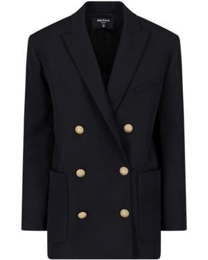 Balmain Double Breasted Blazer - Blue