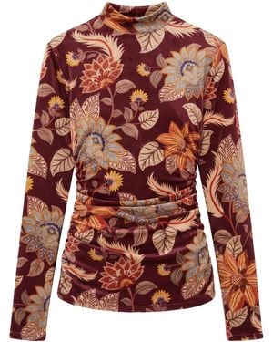 FARM Rio Delhi Floral Ruched Top - Red