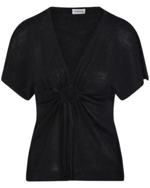 P.A.R.O.S.H. P.A.R.O..H. Babygirl Ruched Drawstring Top - Black