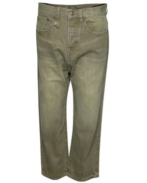 R13 Distressed Tailored Drop Jeans - Green
