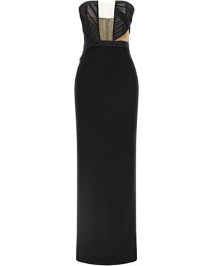 Nensi Dojaka Nensi Dojaki Paneled Maxi Dress - Black