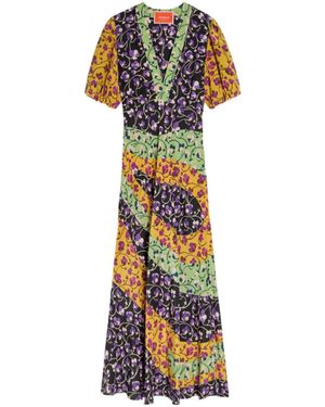 La DoubleJ Marlene Floral-Print Silk Maxi Dress - White