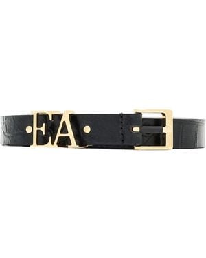 Emporio Armani Hollowed-Out Logo Buckle Pin For Belt - White