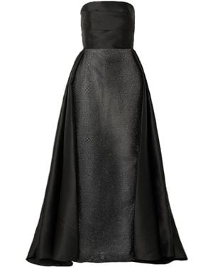 Solace London Strapless Pleated Gown - Black