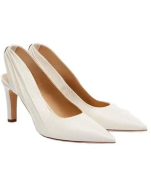 Gabriela Hearst Amari 90 Leather Slingback Court Shoes - White
