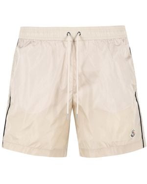 Moncler Technical Drawstring Bermuda Shorts - Natural