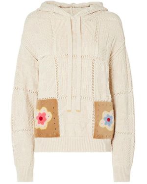 Fendi Hooded Knitwear - White
