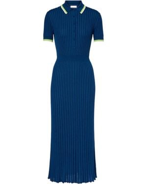 Gabriela Hearst Eyot Cashmere And Silk Midi Dress - Blue