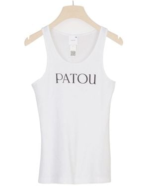 Patou Logo Print Tank Top - White