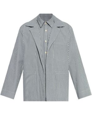 Maison Margiela Striped Layered Jackets - Grey