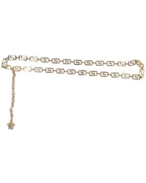 Versace Greca Medusa Pendant Chain Belt - White