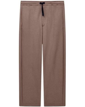 Giorgio Armani Drawstring Logo-Patch Trousers - Brown