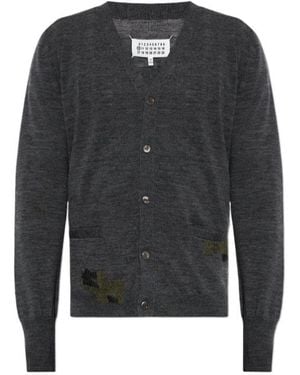 Maison Margiela Wool Cardigan With Pockets - Black
