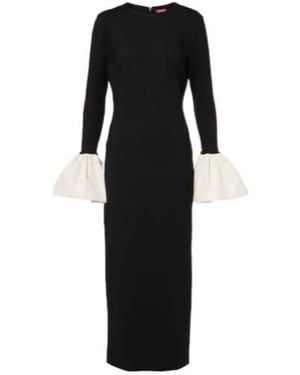 STAUD Hawthorne Taffeta-Trimmed Maxi Dress - Black