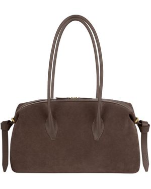 Yuzefi Brioche Suede-Finish Tote Bag - Brown