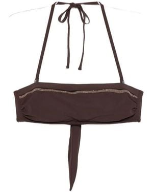 Brunello Cucinelli Lace-Up Bikini - Brown