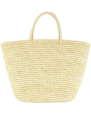 Sensi Studio Maxi Woven-Straw Tote Bag - Metallic