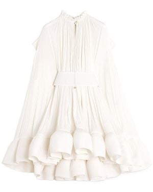 Lanvin A Short Dress With Lotus Leaf Edges - White