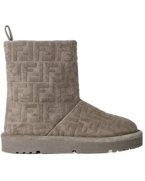 Fendi Apres Chic Monogram Embossed Boots - Brown